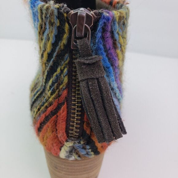 Toms Leila Womens Size 7.5 Brown Suede Yarn 2.5" Heel Ankle Botties Shoes 740706 - Picture 10 of 13